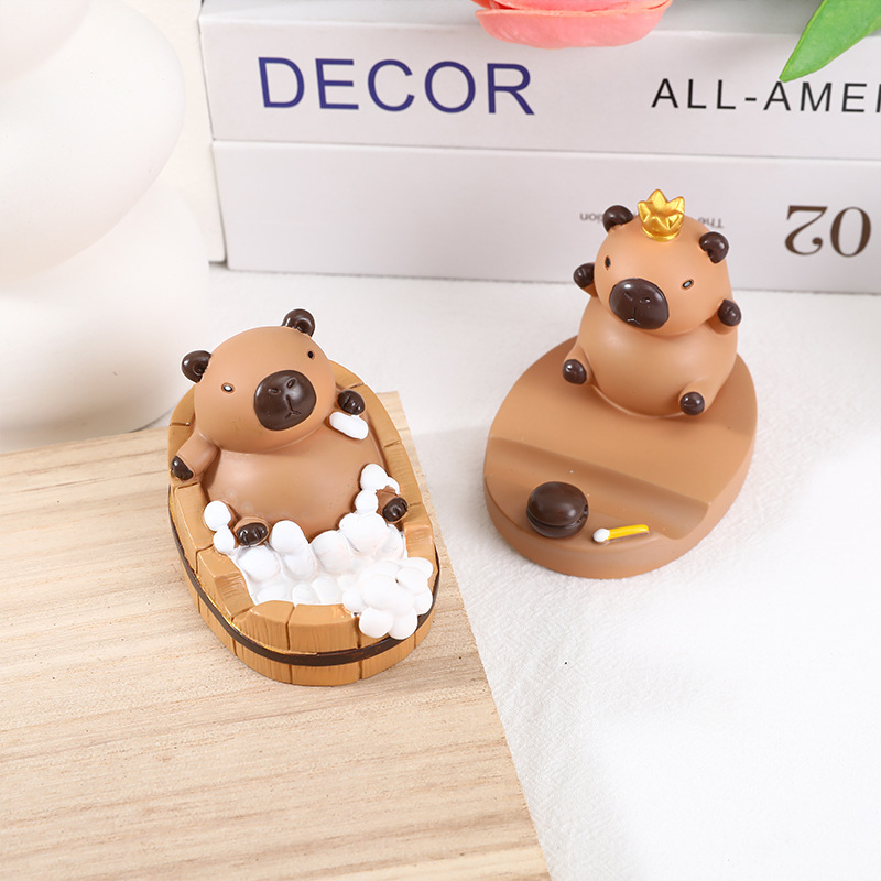 Decoraciones de escritorio Capibara oficina descomprimir tablet soporte para teléfonos móviles para el hogar nuevas decoraciones creativas lindas