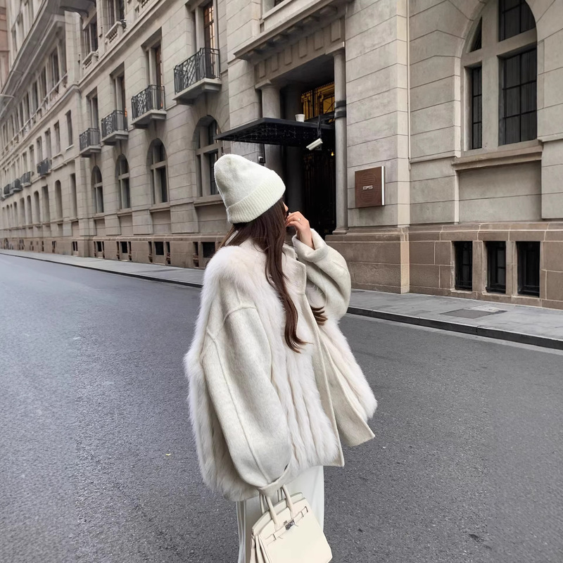 2025 Winter New Style Wool Double-Sided Coat, Four-Way Wear, Fox Fur Coat, Elegant Coat, Vest 2025 Winter New Style Wool Double-Sided Coat, Four-Way Wear, Fox Fur Coat, Elegant Coat, Vest
