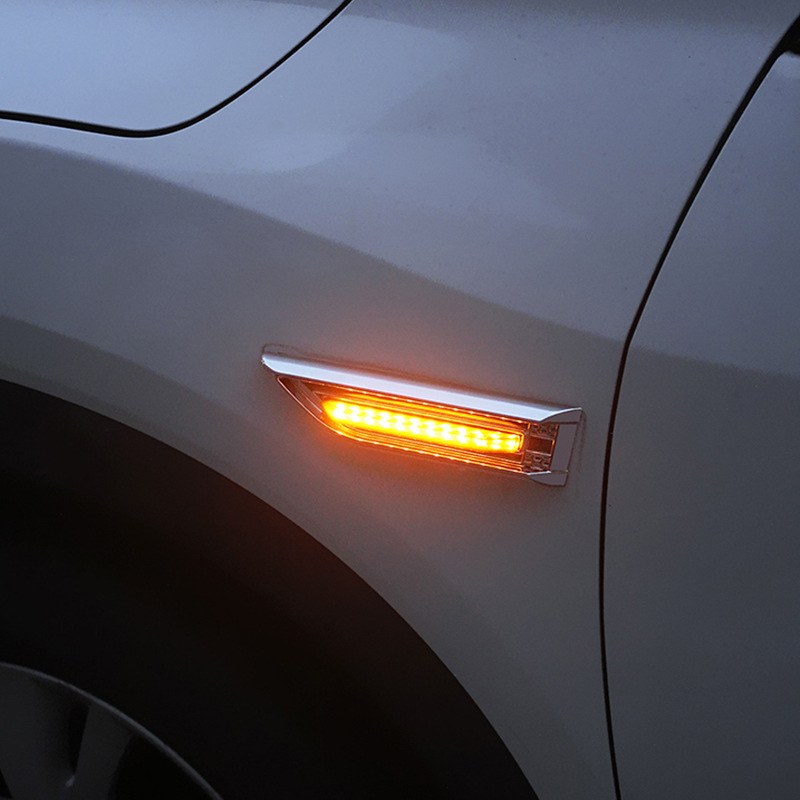 lámpara de dirección de hoja de automóvil LED lámpara diurna de luz lateral fluorescente de agua para automóvil decoración de automóvil lámpara de modificación