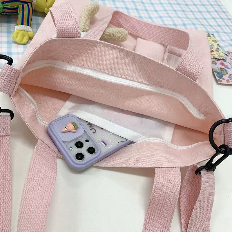 Bag strap, cute linen bag, capacious shopping bag, one-shoulder bag, book bag, shoulder bag, study bag, Korean style