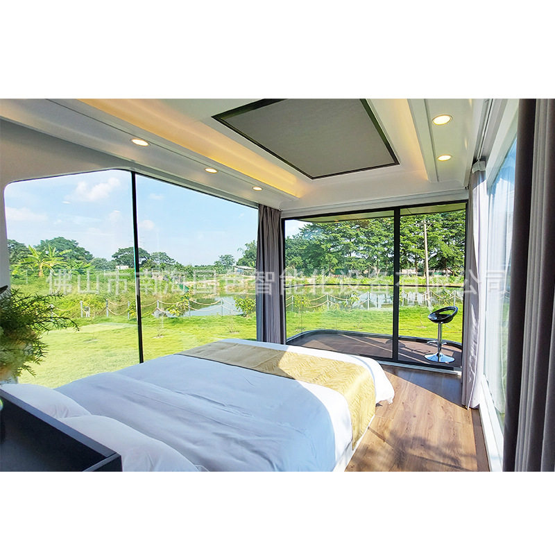 Cápsula espacial B & B viajes vacaciones camping móvil Villa Hotel habitación de huéspedes placa de aluminio completo Shell sala de sol Apple cabina