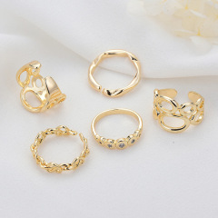 眾興歐美個性ins潮冷淡風開口戒指女日韓簡約珍珠鋯石指環戒子