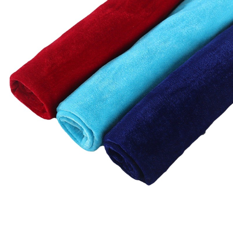 金のベルベットの生地の現物のポリエステルアンモニアの明るい糸の中の厚いニットのベルベットのおもちゃのカーテンのベルベットの生地のメーカーの卸売り