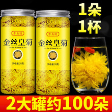 金丝皇菊一朵一杯大菊花茶黄菊花20g罐装胎菊花枸杞决明子茶叶