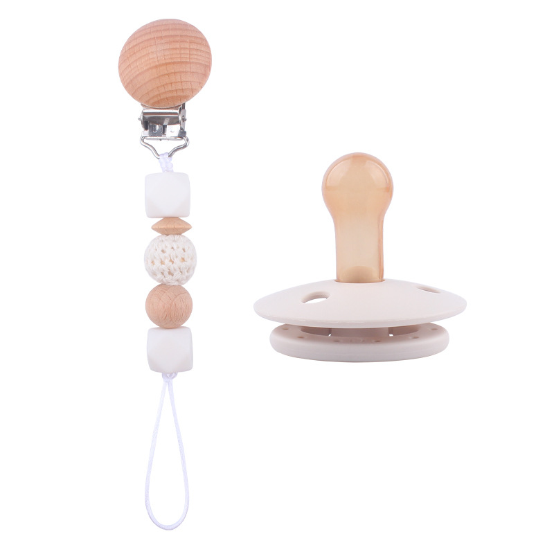 Nuevo bebé haya clip chupete cadena bebé creativo de silicona octogonal cuentas anti-caída cadena chupete traje