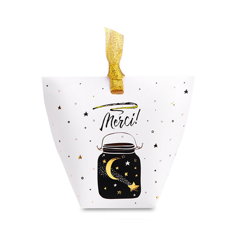 Navidad tarjeta blanca impresión en blanco y negro caja de regalo pequeña caja de regalo dulces caja de papel plegable caja de regalo pequeño paquete