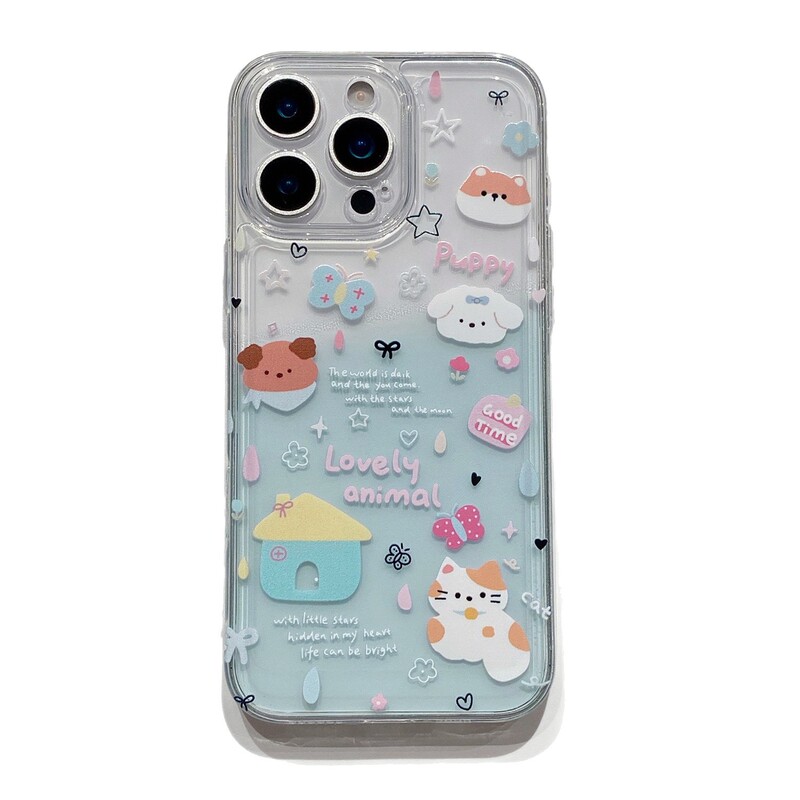 太空精孔适用iphone16卡通小狗手机壳11苹果15Pro新款全包保护套|undefined