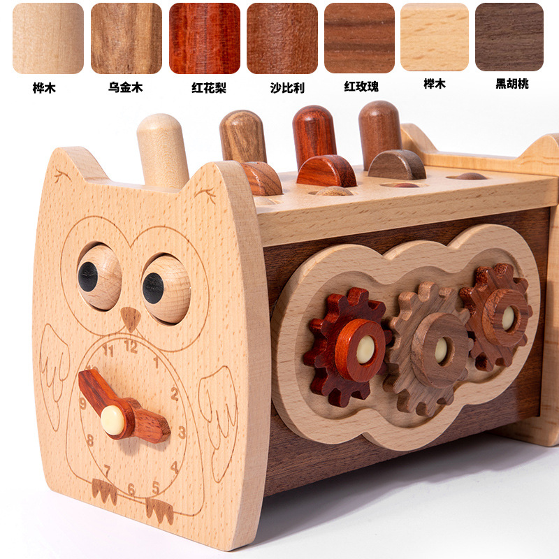 Multifuncional Gingermouse Educación temprana golpear mesa Educación temprana Ejercicios cognitivos Mano-Ojo Coordinación Inteligencia Desarrollo juguete de madera image 4