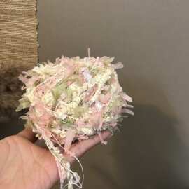 樱花雨DENGD手混线特色毛线手工编织DIY包包卡套配线团钩针织材料