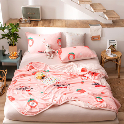 printing Knitted Cotton Cartoon Cool in summer Antibacterial Anti-mite washing children air conditioner quilt Manufactor wholesale