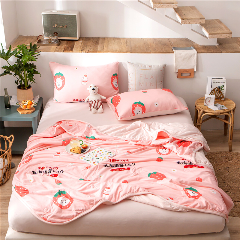 printing Knitted Cotton Cartoon Cool in summer Antibacterial Anti-mite washing children air conditioner quilt Manufactor wholesale