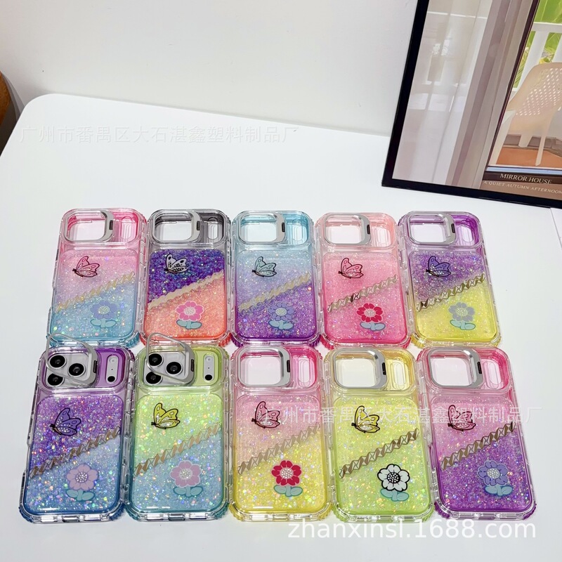 Two-Color Gradient Tpu Glitter Glue Simulated Butterfly Flower Phone Case Suitable for Redmi A7 Pro 4g Two-Color Gradient Tpu Glitter Glue Simulated Butterfly Flower Phone Case Suitable for Redmi A7 Pro 4g