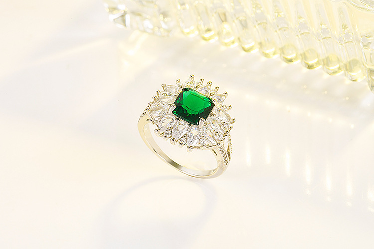 Fashion Geometric Copper Rings Inlay Zircon Copper Rings 1 Piece