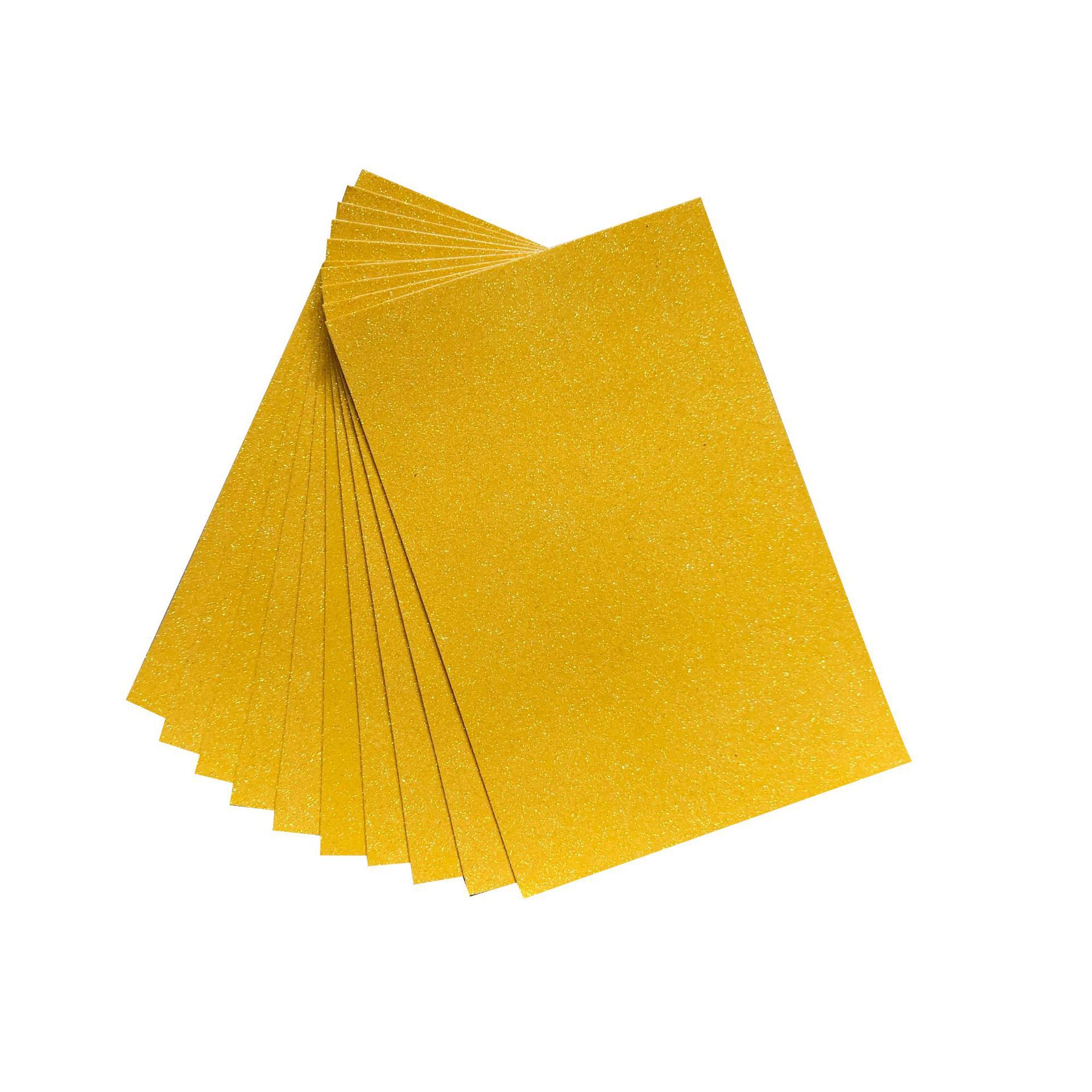 Hojas de Goma EVA con Purpurina A4 de Papel Estucado Autoadhesivo, Brillante para Manualidades y Bricolaje