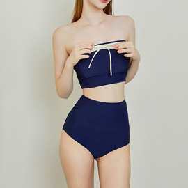 2026纯欲风新款少女抹胸吊带蝴蝶结分体裙式泳衣温泉度假bikini