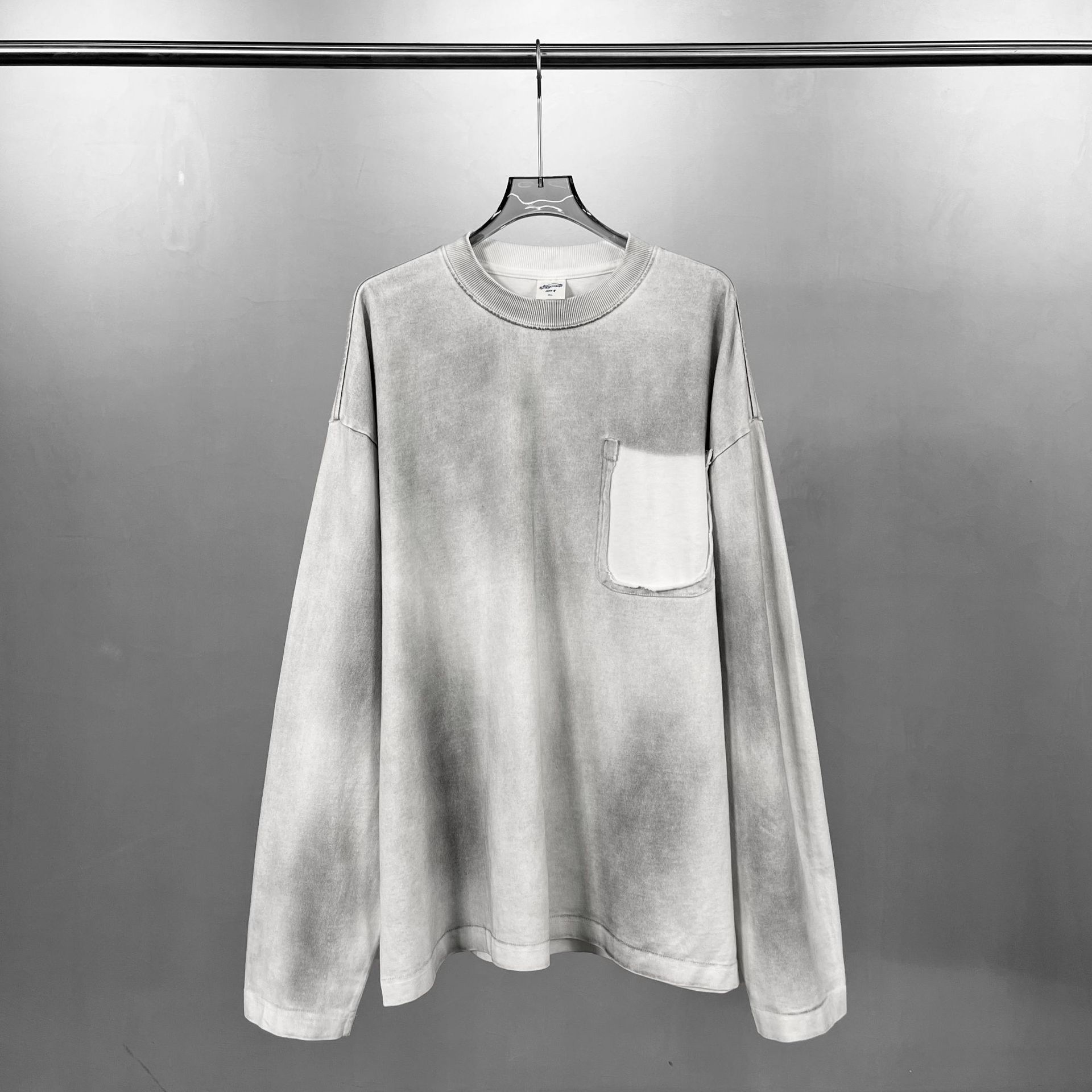 Gradient Cotton Men's Sweatshirt Washed Wasteland Style Top_voghion.com