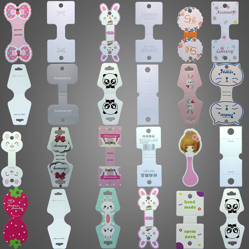100 pieces of factory diy hair accessory card paper hair rope hair ring tag necklace card head decoration packaging folding white card 
