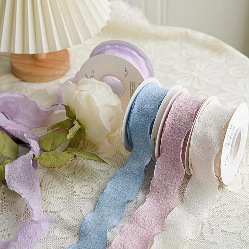 4cm volantes cinta plisada Lino avanzada fishtail hilo flor hornear caja de regalo embalaje cinta ropa Accesorios