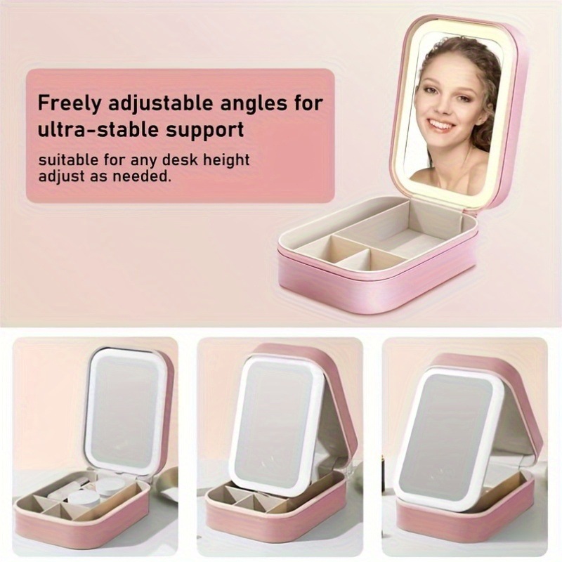 Portable Makeup Box Pink Portable Travel Makeup Mirror Box