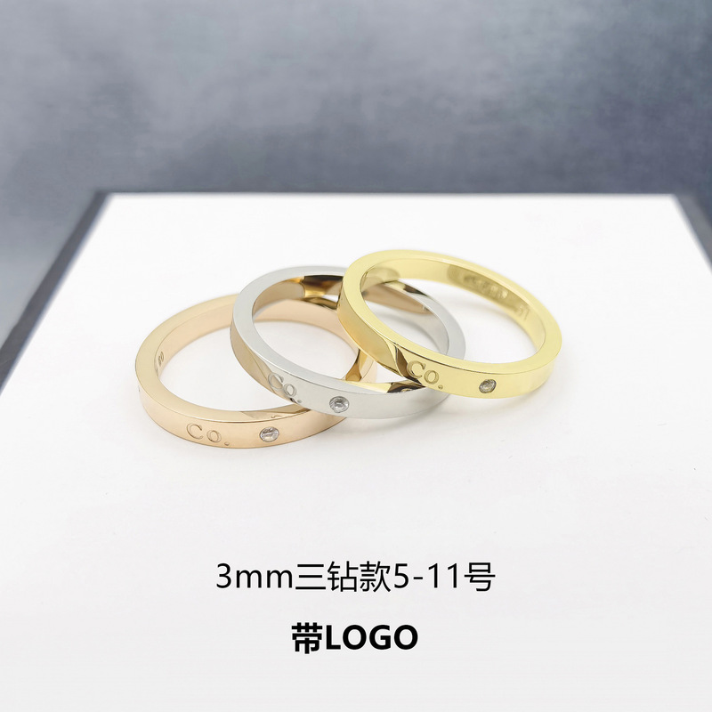 Double t Ring Without Diamonds, Three-Diamond Curved Ring, Rose Gold Blue Diamond, Export Quality, Factory Direct Delivery, Dropshipping, Couple Style Double t Ring Without Diamonds, Three-Diamond Curved Ring, Rose Gold Blue Diamond, Export Quality, Factory Direct Delivery, Dropshipping, Couple Style