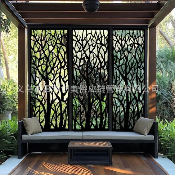 Wall Partition Decoration Outdoor Pavilion Carving and Cutting Guardrail Fence Privacy Screen Partition Door and Window Guardrail