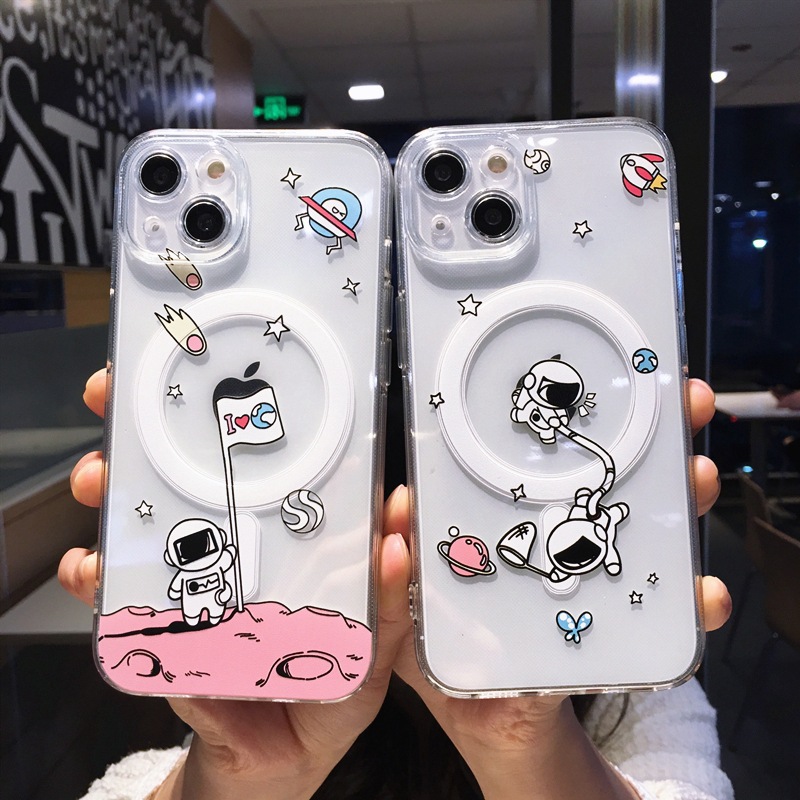 Magnetic Astronaut Phone Case For Iphone 15 Pro Max And 14 12_voghion.com