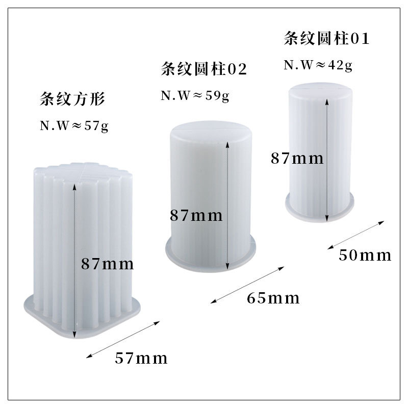 DIY cristal resina epoxi molde cuboide rayas cilindro Polka Dot vela redonda de silicona al por mayor