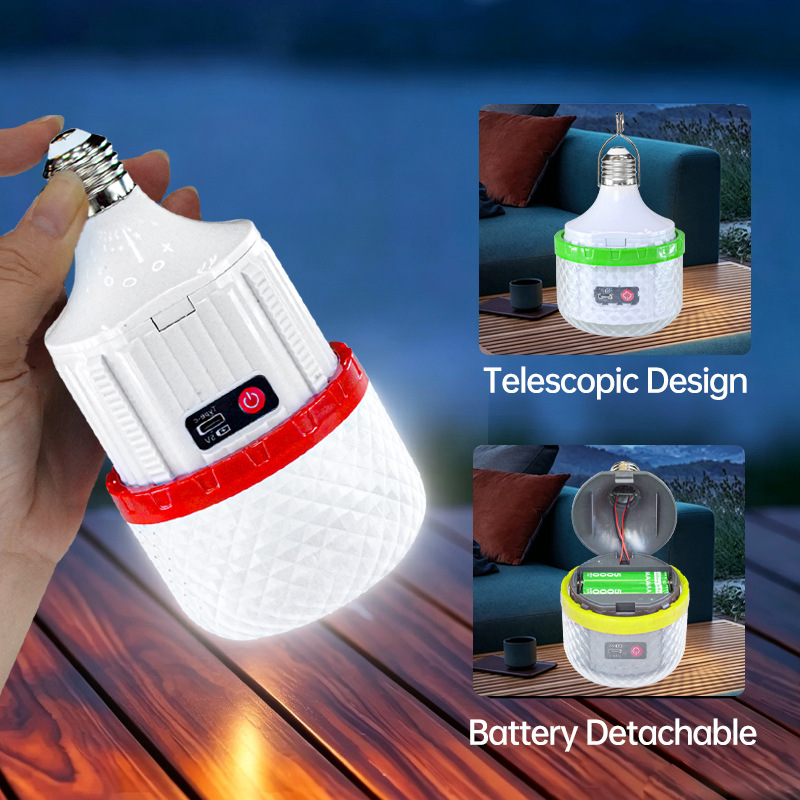 E27 düyünlü batareyalı LED lampa, çıxarıla bilən, enerji qənaətli
