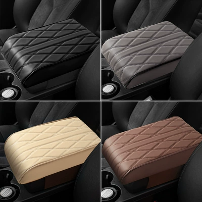 Height-Increasing Pad, Diamond-Patterned Leather, Widened – Armrest box pad