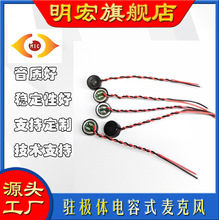 6027背极双电容高灵敏度声控扩音器专用咪头环保MIC驻极体麦克风