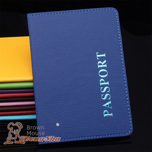 Passport holder set: European and American-style passport cover, ticket folder, wholesale international trade, brown rat-embossed PU leather, Korean design