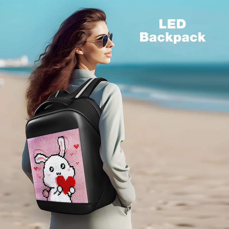 LED Display USB Charging Backpack Laptop Backpack DIY