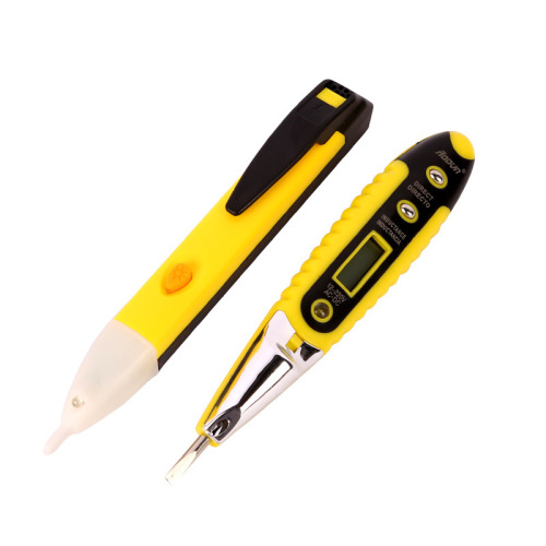 Digital display electric test pen electrician testing LED induction lighted screwdriver electric test 12-250V test on-off electric pen