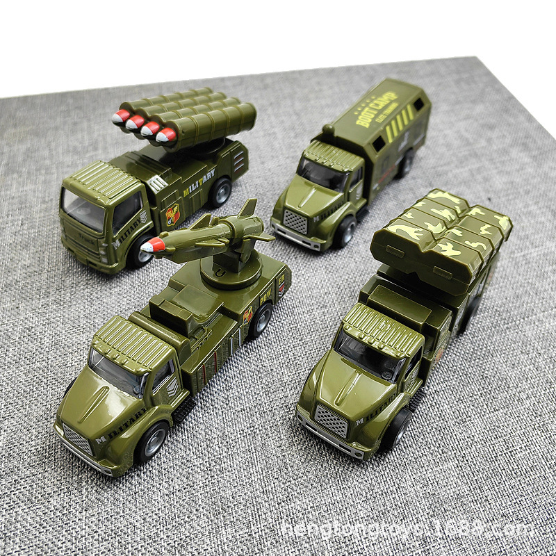 Diecast metal toy car children's toy alloy pull back car simulation model engineering fire truck car cross-border