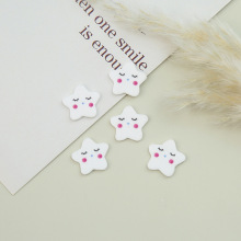 白色五角星人造皮革皮标箱包服装发饰头饰装饰配件辅料商标皮标