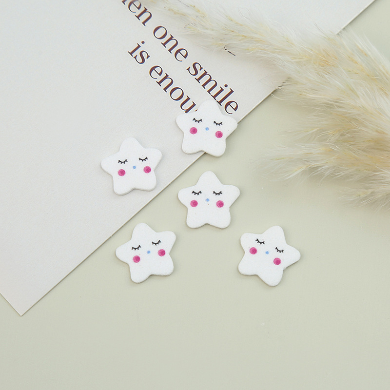 白色五角星人造皮革皮标箱包服装发饰头饰装饰配件辅料商标皮标