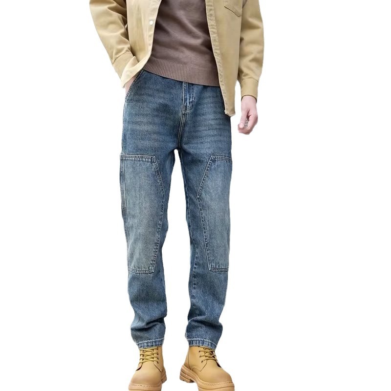 2024 primavera y otoño jeans delgados marca de moda para hombres pantalones de pierna recta de todo fósforo tendencia de moda moda pantalones casuales para hombres