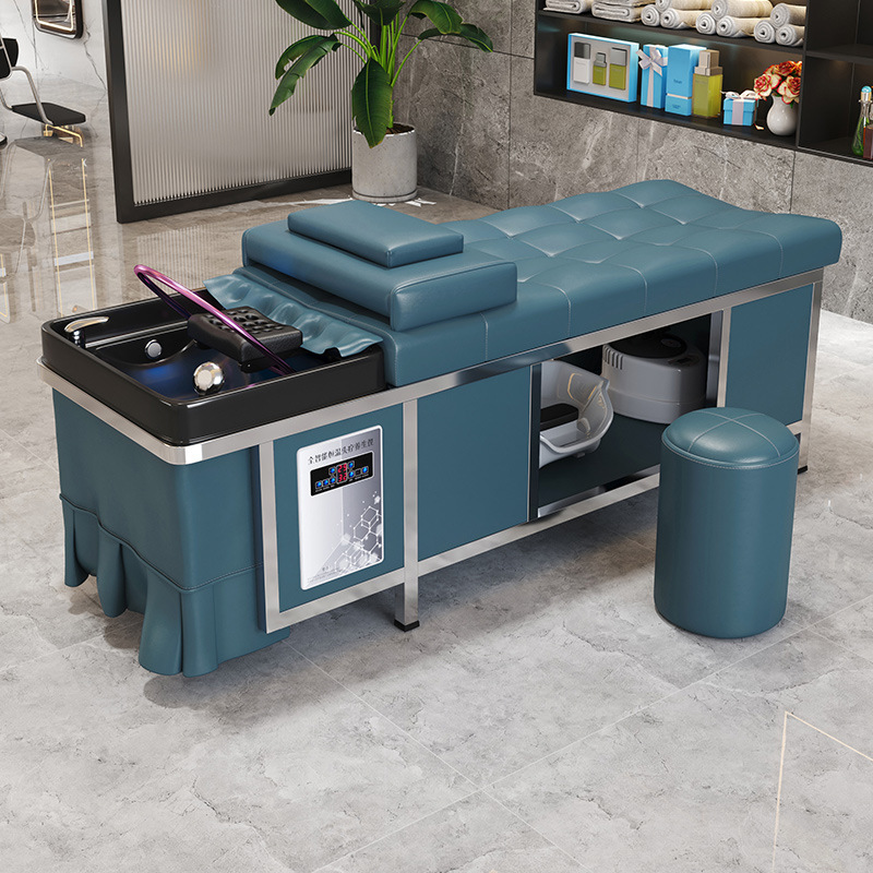 Barbería de alta gama, cama de lavado de cabello especial, calentador de agua de fumigación, circulación de agua, masaje integral, cama de lavado de cabello