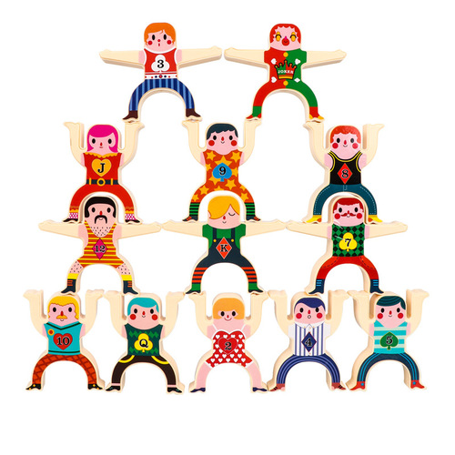 Strongman Stack Stack Blocks Balance Stack Stacking Tower Early Education Desktop Game Toy Cross-border Exclusive Supply