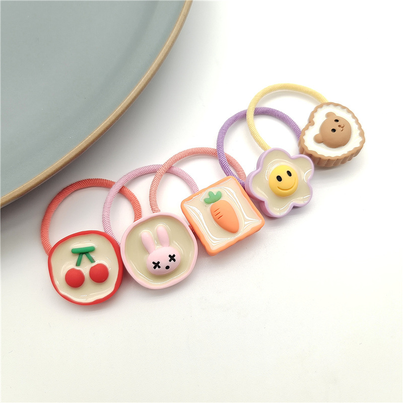 Cuerda de pelo para niños banda de pelo Super Cute Cartoon All-Match Chica gargantilla banda de pelo cuerda de pelo nuevo color caramelo lindo de dibujos animados