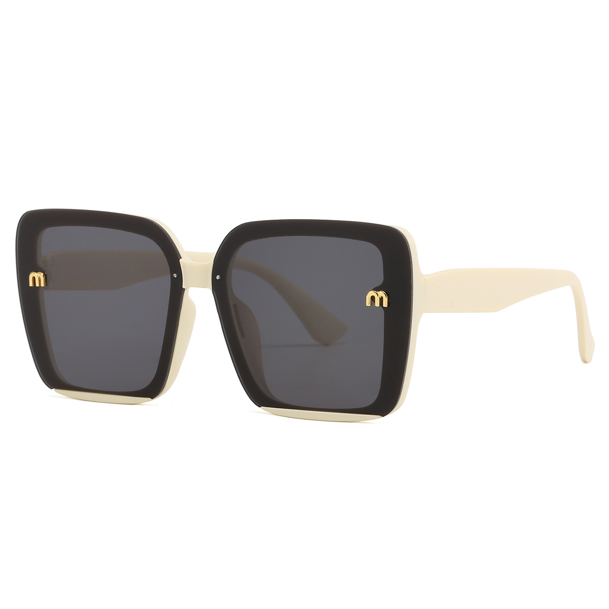 Nuevo estilo coreano retro Letter Box cara lisa gafas de sol pequeñas gafas de sol de lujo ligeras de gama alta de moda