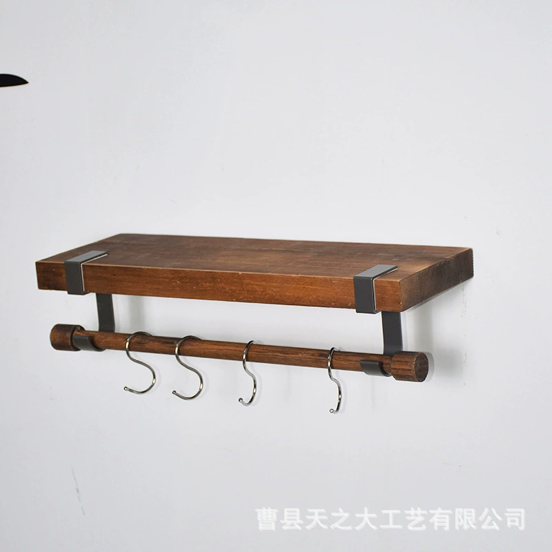 Новая деревянная настенная полка Кухонная полка Стеллаж Для Хранения Туалетных принадлежностей Настенная вешалка для полотенец с капюшоном для одежды