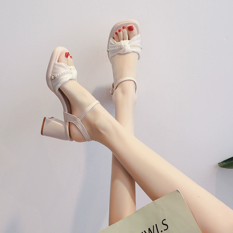 762-1 Женские сандалии, новинка лета 2023 года, самые последние модели подходят на высоком каблуке для коротких людей, чтобы сохранить высоту и не утоптить ноги