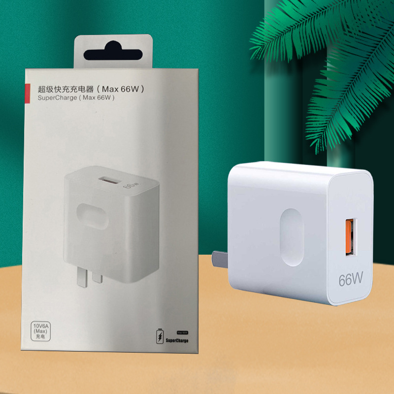El puerto USB del cabezal de carga de carga súper rápida de 66W es adecuado para Xiaomi, Huawei, China y EE. UU. Cargador original para teléfonos móviles