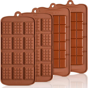 Spot 12 Small Square Silicone Chocolate Molds Waffle Baking Molds DIY Chocolate Flakes Grinding Tools