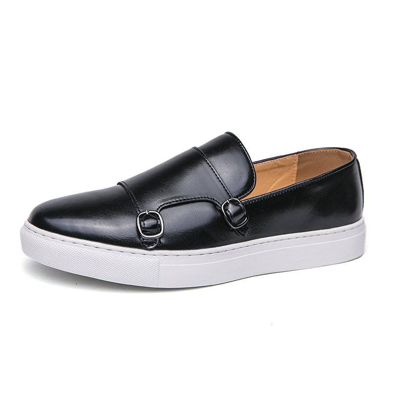 Nuevas zapatillas transfronterizas de borla de gran tamaño para hombres, pasarelas de moda europeas y americanas, zapatos de cuero, zapatillas casuales de negocios con personalidad para hombres