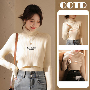Outdoor nursing clothing autumn and winter thickened warm turtleneck breast milk confinement clothing nursing clothing postpartum hot mom bottoming sweater