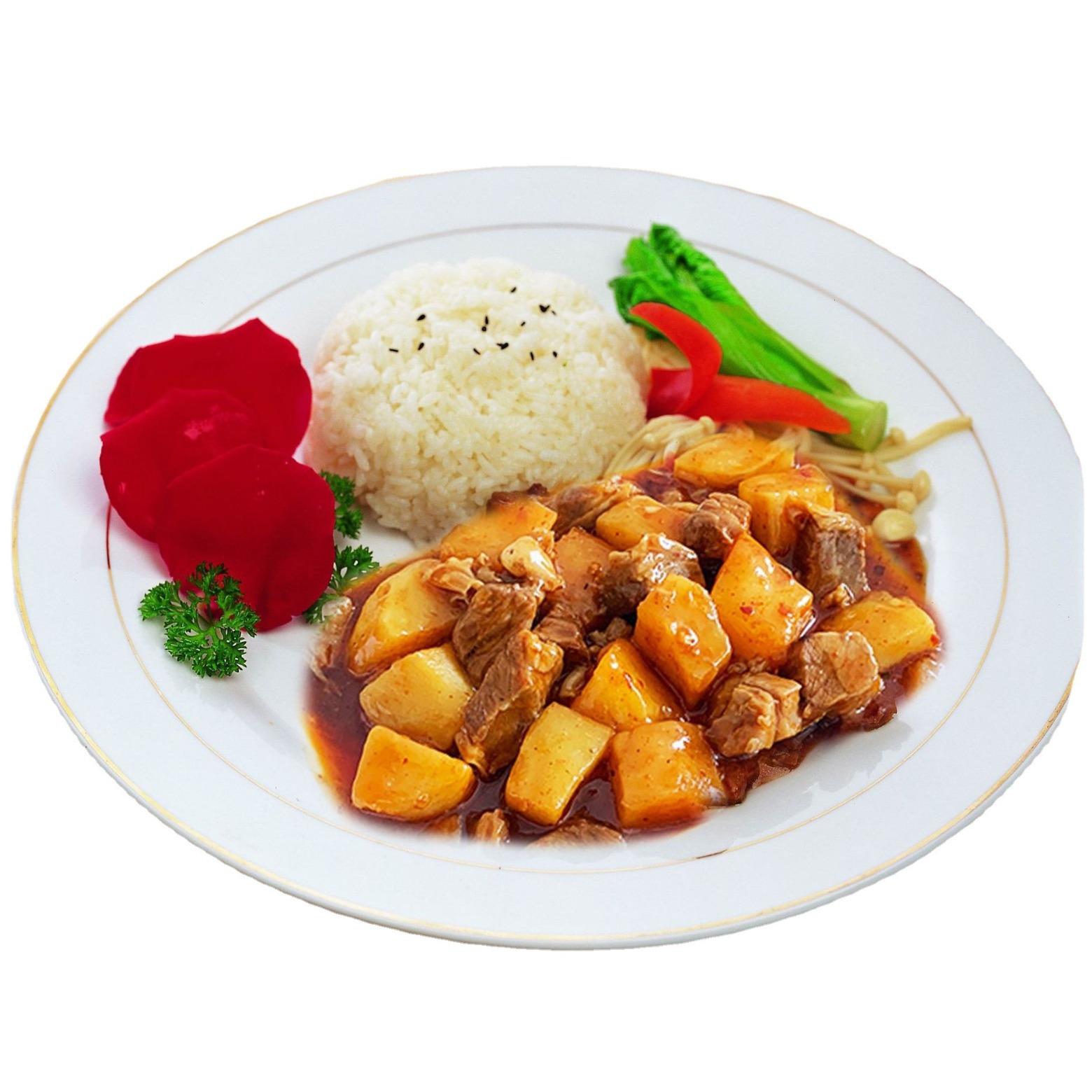 Timmei Instant Rice Instant Meal Quick Meal Cover Heated Instant Potatoes Flavored Beef