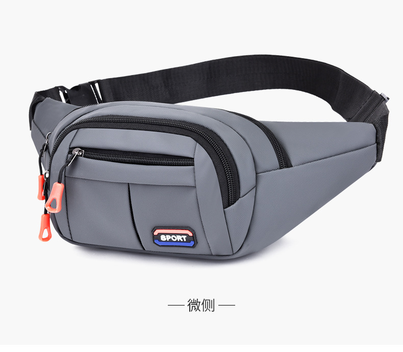 New leather waterproof waist bag for men, casual, simple and large-capacity cash register change crossbody bag, retro sporty chest bag undefined