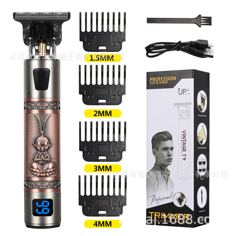 Amazon proporciona especialmente la cabeza de Buda dragón y Fénix pelo Clipper eléctrico pelo Clipper aceite cabeza Clipper recargable Barber Clipper fábrica de Ventas Directas